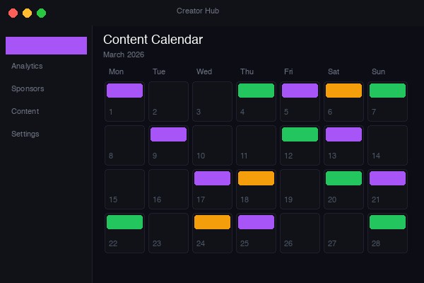Content calendar and planner